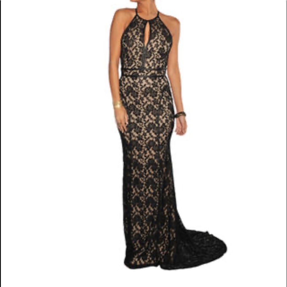 Halter black lace gown - Picture 2 of 8